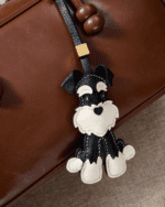 Handmade Leather Schnauzer Luggage Charm (Lucky Fortune & Loyal Guardian Version) - Image 2
