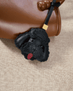Handmade Leather Black Poodle Head Luggage Charm (Lucky Fortune & Black Shine Guardian Version) - Image 2