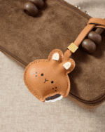 Handmade Leather Cookie Rabbit Charm (Sweet Bite Bunny Version) - Image 2