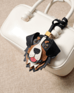 Handmade Leather Bernese Mountain Dog Luggage Charm (Loyal Guardian Companion Version) - Image 2