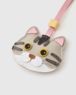 Handmade Leather Tabby Cat Luggage Charm (Lucky Feline Companion Version) - Image 3