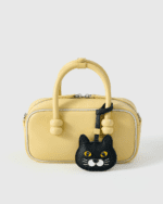 Handmade Leather Black Cat Luggage Charm (Night Guardian Fortune Version) - Image 3
