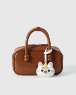Handmade Leather White & Orange Exotic Shorthair Cat Luggage Charm (Auspicious White Orange Cat Blessing & Soft Guardian Version) - Image 3