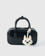 Handmade Leather White Shiba Inu Luggage Charm (Lucky Shiba Fortune & Loyal Guardian Version) - Image 3