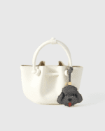 Handmade Leather Grey Poodle Luggage Charm (Lucky Fortune & Elegant Guardian Version) - Image 3