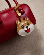 Handmade Leather Red Shiba Inu Luggage Charm (Lucky Shiba Fortune & Playful Tongue-Out Version) - Image 2