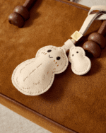 Handmade Leather Peanut Charm (Creamy White Good Luck Version) - Image 2