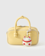 Handmade Leather Lucky Maneki-neko Luggage Charm (Fortune & Joy Companion Version) - Image 3