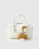 Handmade Leather Ginger Orange Tabby Cat Luggage Charm (Lucky Fortune Feline Version) - Image 3