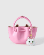 Handmade Leather Pure White Cat with Green Eyes Luggage Charm (Auspicious White Cat Green Eyes Blessing Guardian Version) - Image 3