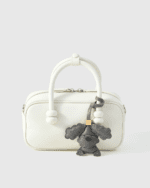 Handmade Leather Grey Poodle Luggage Charm (Lucky Fortune & Elegant Guardian Version) - Image 3