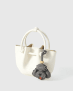 Handmade Leather Grey Poodle Luggage Charm (Lucky Fortune & Elegant Guardian Version) - Image 4