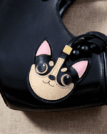 Handmade Leather Chihuahua Luggage Charm (Auspicious Luck & Cute Guardian Version) - Image 2