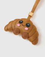 Handmade Leather Croissant Charm (Cute Kawaii Healing Version) - Image 3