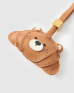 Handmade Leather Bear Croissant Charm (Bear Hug Good Luck Version) - Image 4