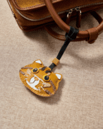 Handmade Leather Brown Tabby Dragon Li Cat Luggage Charm (Lucky Tiger Feline Version) - Image 2