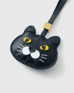 Handmade Leather Black Cat Luggage Charm (Night Guardian Fortune Version) - Image 4