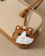 Handmade genuine leather orange white cat luggage ornament (Big Orange Big Profit and Wealth Guardian Edition) - Image 2