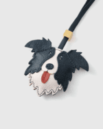 Handmade Leather Border Collie Luggage Charm (Fortune Coming & Playful Tongue-Out Version) - Image 4