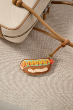 Handmade Leather Hot Dog Charm (Vibrant Good Fortune Version) - Image 2
