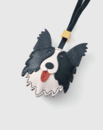 Handmade Leather Border Collie Luggage Charm (Fortune Coming & Wise Guardian Version) - Image 4