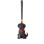 Handmade Leather Black Labrador Retriever Luggage Charm (Fortune Coming & Loyal Guardian Version)