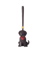 Handmade Leather Black Labrador Retriever Luggage Charm (Fortune Coming & Loyal Guardian Version)