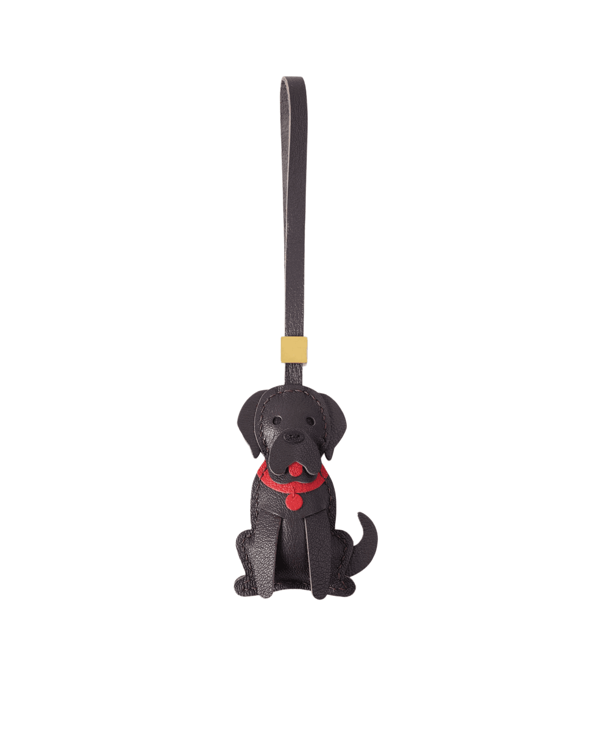 D主 Handmade Leather Black Labrador Retriever Luggage Charm (Fortune Coming & Loyal Guardian Version) - Image 1