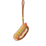 Handmade Leather Hot Dog Charm (Vibrant Good Fortune Version)