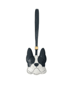 Handmade Leather French Bulldog Charm (Classic Black & White Version)