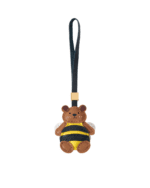 Handmade Leather Adorable Bee Teddy Bear Luggage Charm (Sweet Journey Version)