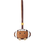 Handmade Leather American Football Charm (Cute Smiley Classic Brown & White Version)