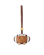 Handmade Leather American Football Charm (Cute Smiley Classic Brown & White Version)