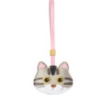 Handmade Leather Tabby Cat Luggage Charm (Lucky Feline Companion Version)