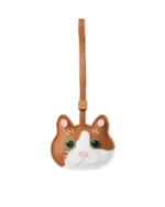 Handmade genuine leather orange white cat luggage ornament (Big Orange Big Profit and Wealth Guardian Edition)
