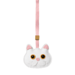 Handmade Leather Pure White Cat Luggage Charm (Auspicious White Cat Soft Guardian Version)