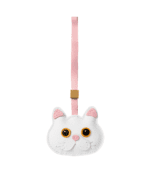 Handmade Leather Pure White Cat Luggage Charm (Auspicious White Cat Soft Guardian Version)