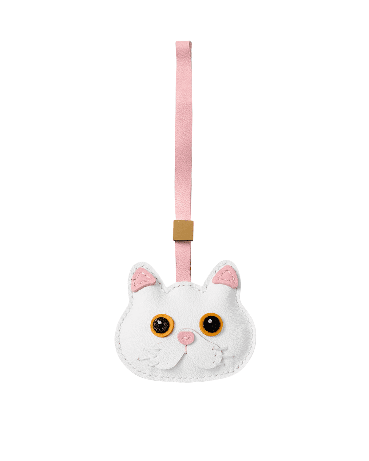 主 Handmade Leather Pure White Cat Luggage Charm (Auspicious White Cat Soft Guardian Version) - Image 1