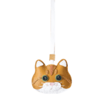 Handmade Leather Orange Tabby Cat Luggage Charm (Lucky Orange Cat Fortune Guardian Version)