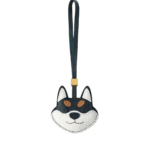 Handmade Leather Black Shiba Inu Luggage Charm (Lucky Shiba Fortune & Loyal Guardian Version)