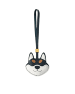 Handmade Leather Black Shiba Inu Luggage Charm (Lucky Shiba Fortune & Loyal Guardian Version)