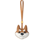 Handmade Leather Red Shiba Inu Luggage Charm (Lucky Shiba Fortune & Loyal Guardian Version)
