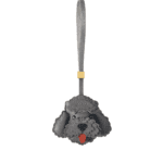 Handmade Leather Grey Poodle Luggage Charm (Lucky Fortune & Elegant Guardian Version)