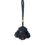 Handmade Leather Black Poodle Head Luggage Charm (Lucky Fortune & Black Shine Guardian Version)