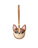Handmade Leather Brown Chihuahua Luggage Charm (Auspicious Luck & Cute Guardian Version)