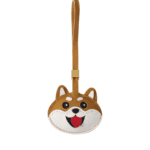 Handmade Leather Red Shiba Inu Luggage Charm (Lucky Shiba Fortune & Playful Tongue-Out Version)