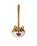 Handmade Leather Red Shiba Inu Luggage Charm (Lucky Shiba Fortune & Playful Tongue-Out Version)