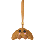 Handmade Leather Croissant Charm (Cute Kawaii Healing Version)