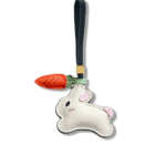 Handmade Leather Running Rabbit Bag Charm