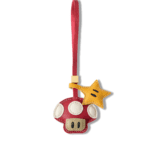 Handmade Leather Mario Mushroom & Star Bag Charm